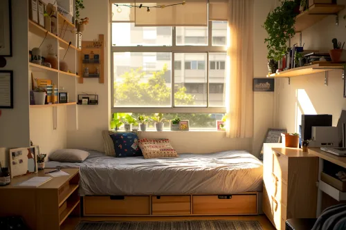 Solutions d’optimisation pour un espace de rangement fonctionnel afin de garder la pièce pratique et ordonnée.